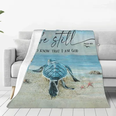 Be Still Blanket Sea Turtle Design for Quiet Moments