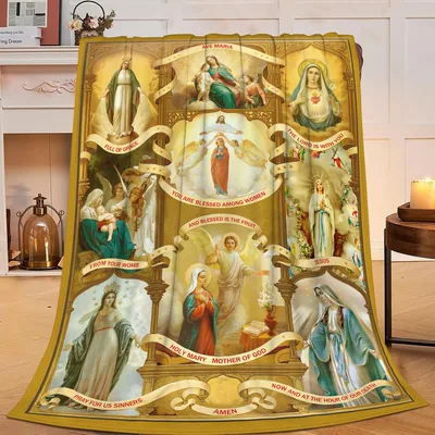 Virgin Mary Saints Collage Blanket