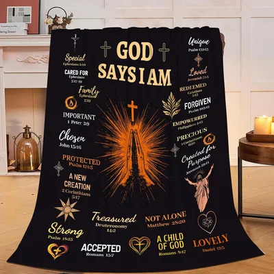 God Says I Am Scripture Blanket: Faith-Based Design with Bible Verses