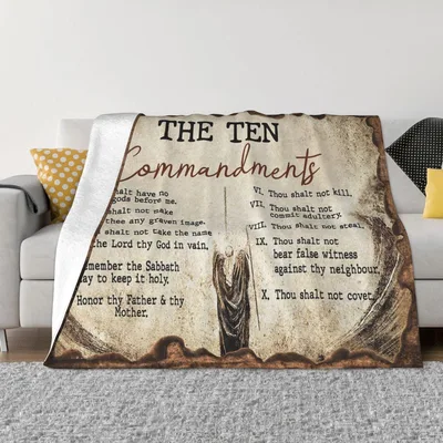 The Ten Commandments Scripture Blanket: Ancient Text and Figure Design