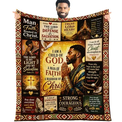 Man of Faith Bible Verses Blanket: Rooted in Christ Design