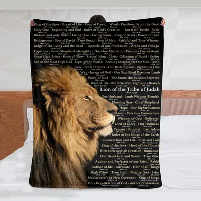 Names of Christ Lion of Judah Blanket: A Majestic Christian Design