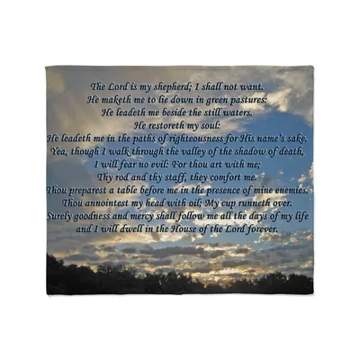 Psalm 23 the Lord Blanket - Shepherd Verse Sky Design