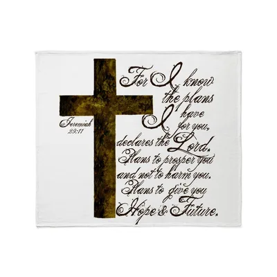 For I Know Blanket: Jeremiah 29:11 Scriptural Design with Cross