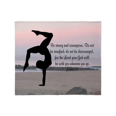 Gymnast Handstand Be Strong Blanket - Faith and Acrobatics Design