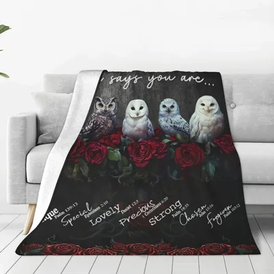 Owls and Roses Inspirational Blanket: God Says You Are Chosen