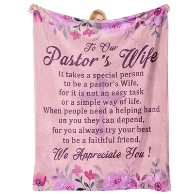 To Our Pastor's Wife Blanket featuring a heartfelt appreciation quote
