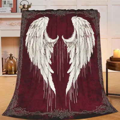Angel Wings Design Blanket: Feathers and Border Artwork