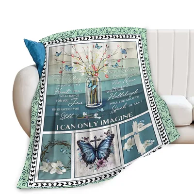 I Can Only Imagine Butterfly Cross Blanket