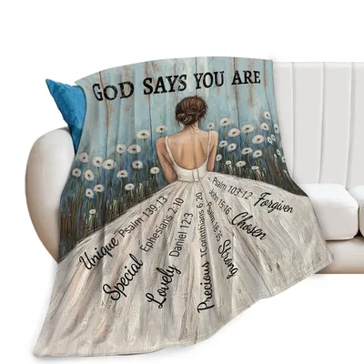 God Says Blanket: Dancer with Bible Verses on Skirt