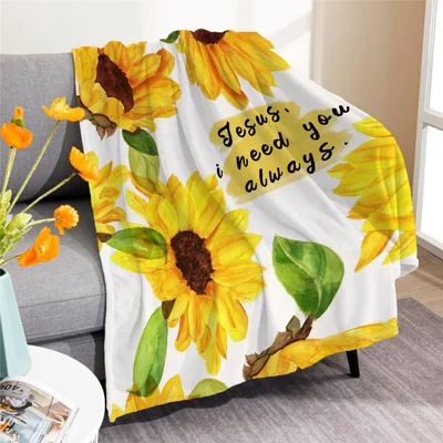 Jesus I Need Blanket: Sunflower Faith Design for Daily Comfort