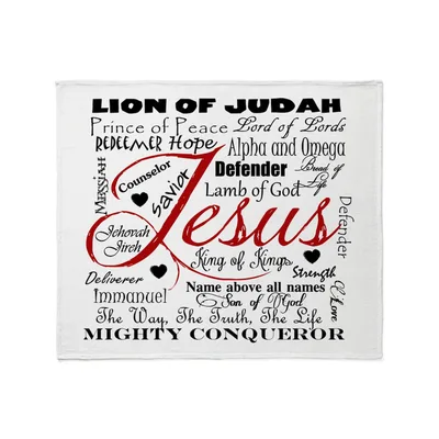 Name of Jesus Typography Blanket: Script and Titles Design
