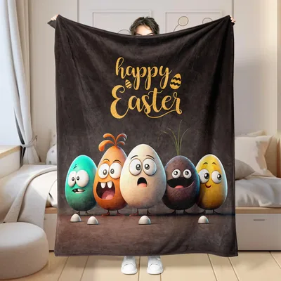 Easter Egg Blanket: Happy Easter Friends Design for Spring