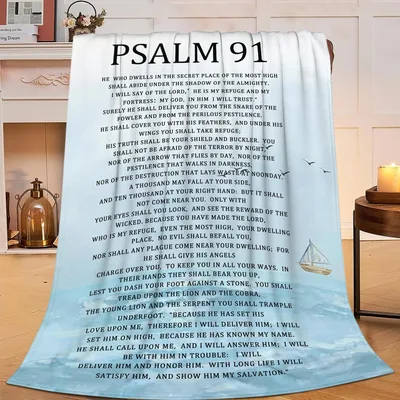 Psalm 91 Scripture Prayer Blanket - Full Text and Sailboat Design