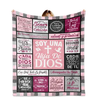 Soy Una Hija De Blanket: Spanish Christian Quilt with Bible Verses