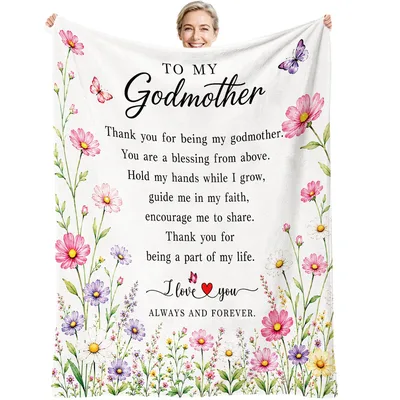 To My Godmother Love Blanket: Wildflower Faith Design