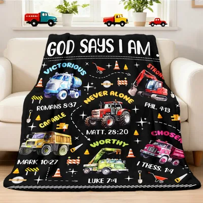 God Says I Am Bible Verses Trucks Blanket