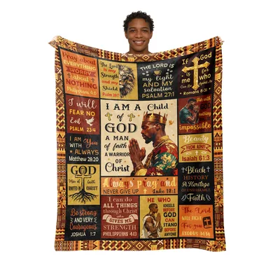 I Am a Child of God Bible Blanket: Warrior of Faith Design