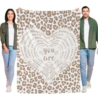You Are Leopard Heart Blanket: Inspirational Faith Design