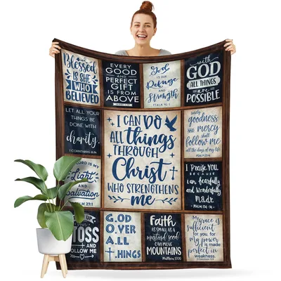 Faith Verses Inspirational Collage Blanket: Scripture and Strength