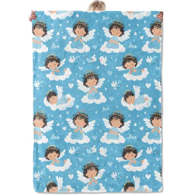 Heavenly Cherub Angels Blanket: Sweet Cherubs and Clouds Design