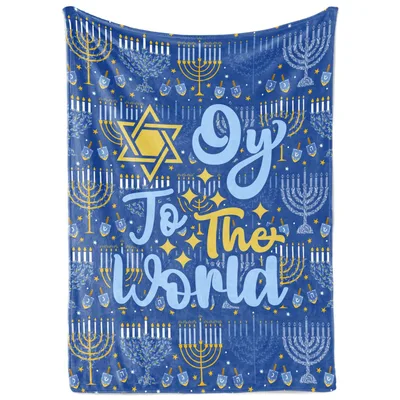 Oy to the World Blanket: Hanukkah Menorah Design for Holiday Comfort