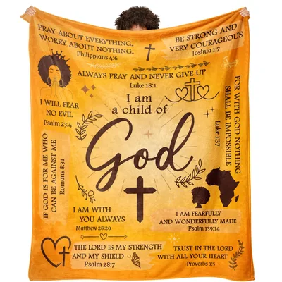 I Am a Child Blanket: Faith and Strength Design