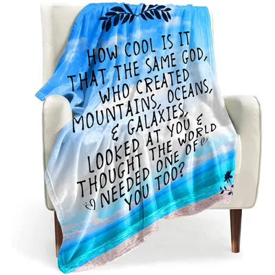 God Who Created Mountains Blanket with Inspirational Sky Quote