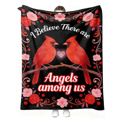 I Believe There Blanket: Cardinal Angel Design