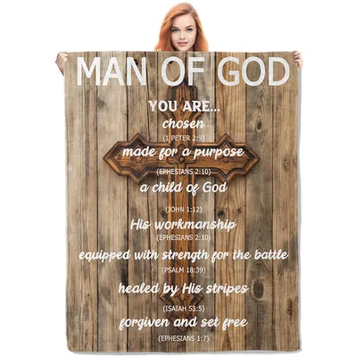 Man of God Bible Verses Blanket Faith and Purpose Design