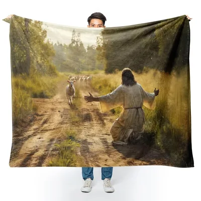 Jesus Running with Lost Blanket: A Visual Parable of the Lost Lamb