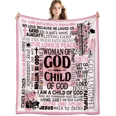 Woman of God Bible Blanket: Faith and Scripture Design