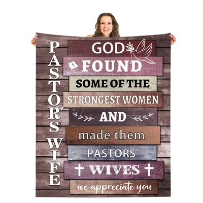 Pastors Wife Strongest Women Blanket: A Rustic Sign Design