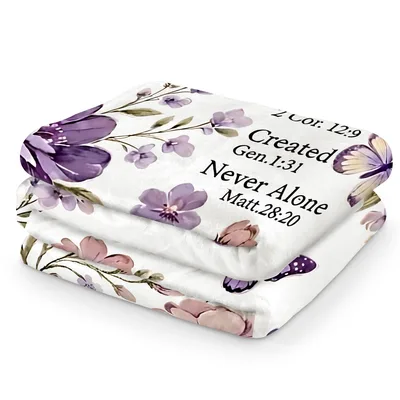 Purple Butterfly Floral Bible Blanket: Faith and Flowers Combined
