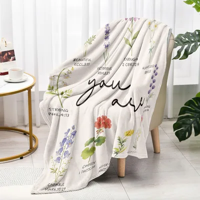 Christian Flowers Bible Verses Blanket