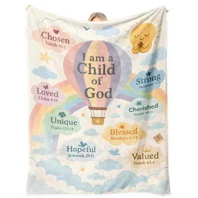 I Am a Child Blanket: A Faith-Based Design with Scriptural Promises