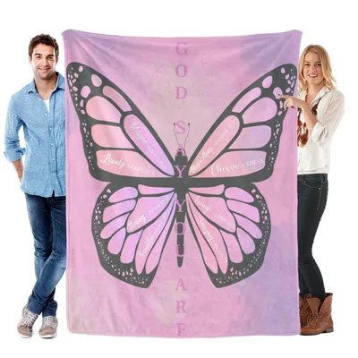 Faith Butterfly Inspirational Message Blanket: God Says You Are