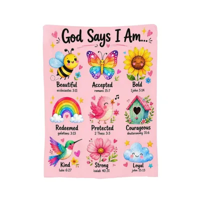 God Says I Am Words Blanket: A Faith-Based Gift for Kids