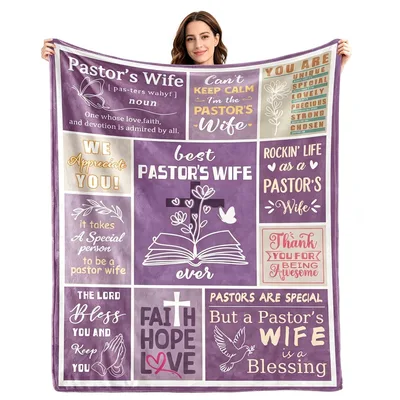 Pastor's Wife Words Collage Blanket Celebrating Faith and Devotion