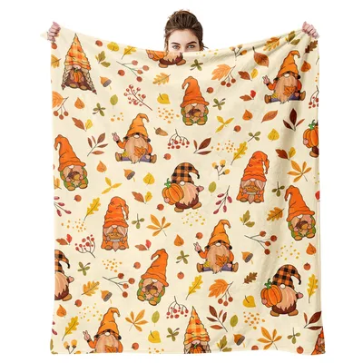 Thanksgiving Gnome Blanket for Cozy Autumn Evenings