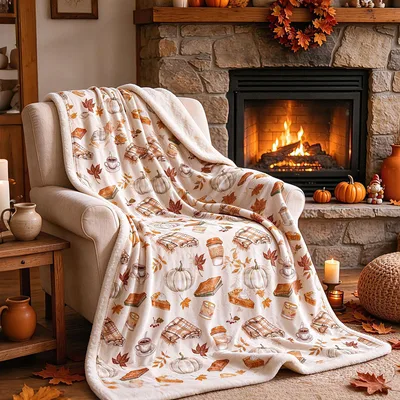 Fall Pumpkin Pie Blanket for Cozy Autumn Evenings