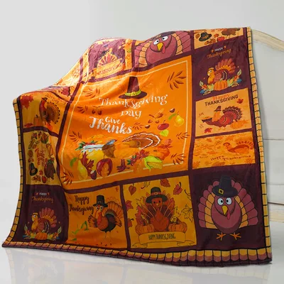 Thanksgiving Turkey Fall Blanket: Grateful Holiday Design