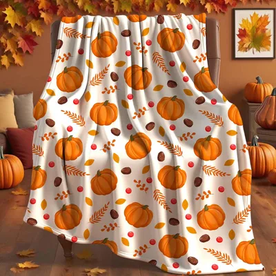 Pumpkin Harvest Pattern Blanket: Cozy Fall Design for Autumn Lovers