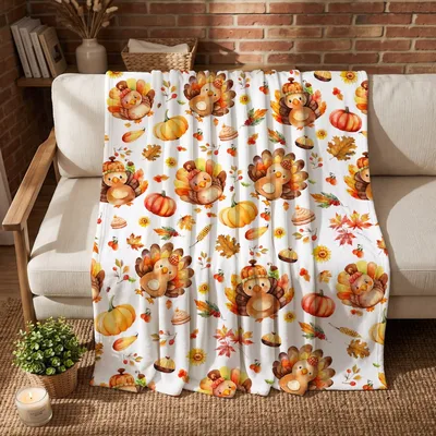 Cute Thanksgiving Turkeys Blanket