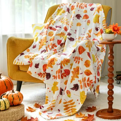 Autumn Leaves Pattern Blanket