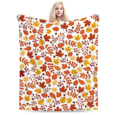 Fall Leaves Autumn Pattern Blanket: Cozy Fall Foliage Design
