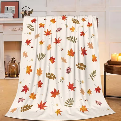 Falling Autumn Leaves Pattern Blanket for Cozy Fall Days