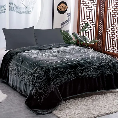 Dark Ornate Pattern Blanket for Fans of Intricate Floral Design