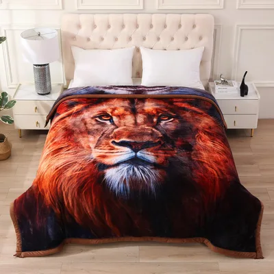 Lion Face Close Up Blanket: Majestic Lion Print for Nature Lovers