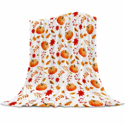 Fall Pumpkins and Maple Blanket: Cozy Autumn Pattern for Your Home